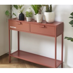 Console PANTONE métal terracotta 100cm