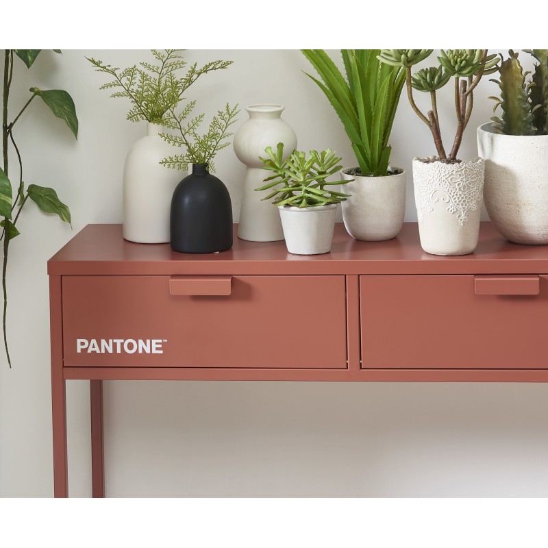 Console PANTONE métal terracotta 100cm
