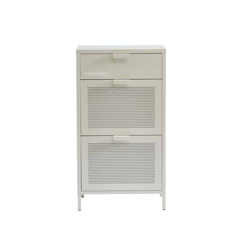 Meuble à chaussures PANTONE métal beige sable 55cm