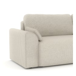 Canapé droit CAPUCINS convertible velours cotêlé beige 3 places
