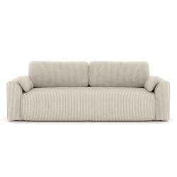 Canapé droit CAPUCINS convertiblevelours cotêlé beige 3 places