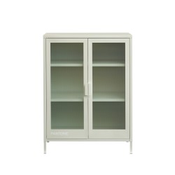 Buffet PANTONE beige sable portes en verre cannelé