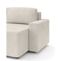 Canapé angle MAX convertible velours beige 4 places