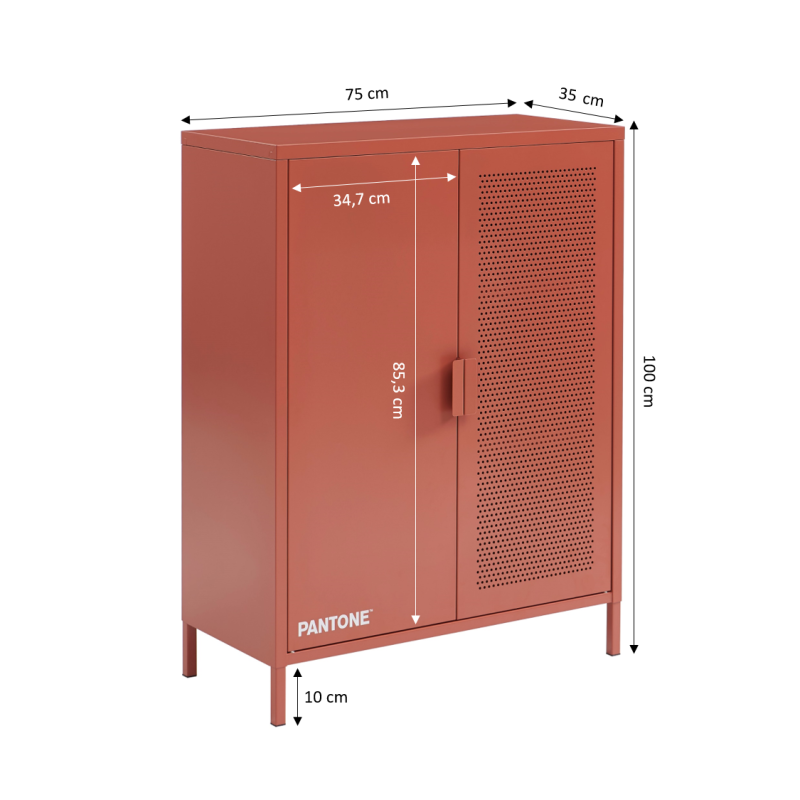 Buffet PANTONE métal terracotta h100cm