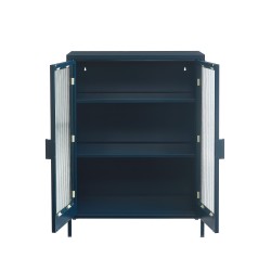 Buffet PANTONE bleu nuit portes en verre cannelé