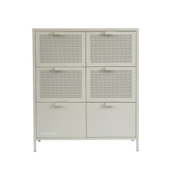 Commode PANTONE métal beige sable 6 tiroirs 90cm