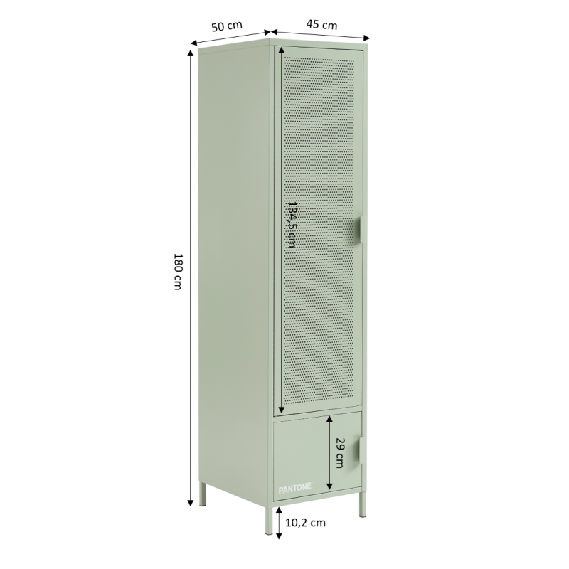 Vestiaire PANTONE métal vert amande h180cm