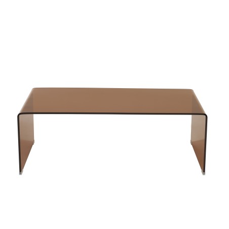 Table basse GINZA verre trempé caramel 120cm