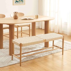 Banc MOTTO chêne massif et corde 120cm