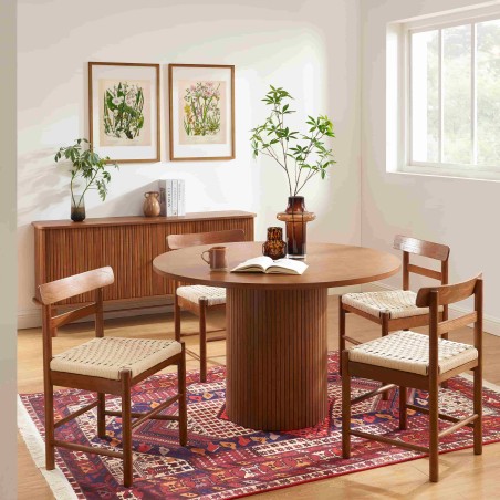Table à manger ERNEST placage frêne foncé 120cm