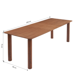 Table à manger PILAR placage noyer extensible 180-240cm