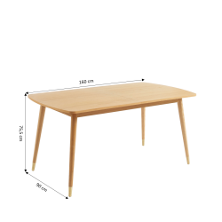 Table extensible LEON effet chêne 160-200cm