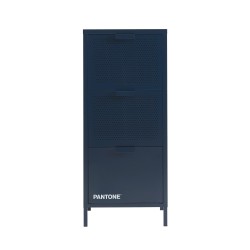 Meuble de rangement PANTONE métal bleu nuit 3 tiroirs h105cm