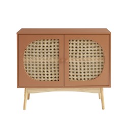 Buffet SIXTINE terracotta et cannage rotin 90cm