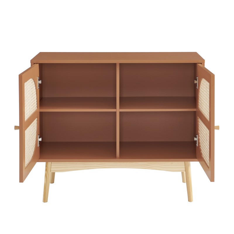 Buffet SIXTINE terracotta et cannage rotin 90cm