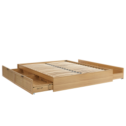 Cadre de lit à tiroirs AMANA cannage rotin 160x200 sommier inclus
