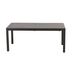 Ensemble repas DINA gris foncé 8 places en aluminium avec table extensible