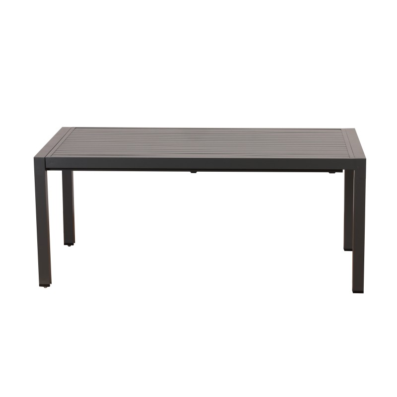 Ensemble repas DINA gris foncé 8 places en aluminium avec table extensible