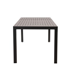 Ensemble repas DINA gris foncé 8 places en aluminium avec table extensible