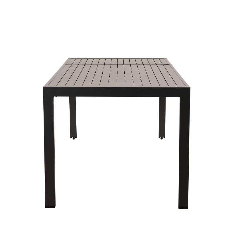 Ensemble repas DINA gris foncé 8 places en aluminium avec table extensible