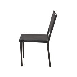Ensemble repas DINA gris foncé 8 places en aluminium avec table extensible