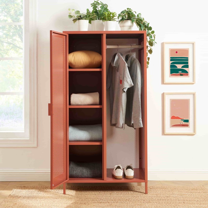 Vestiaire PANTONE métal terracotta avec penderie h145cm