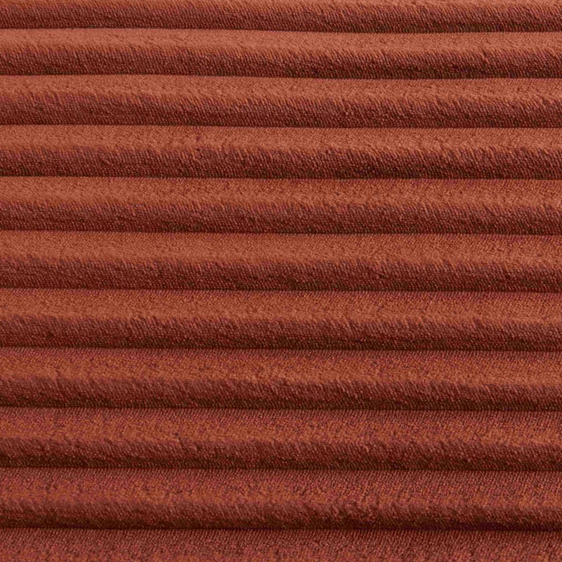 Canapé droit convertible LOIC en velours côtelé terracotta fixe 3 places