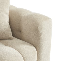 Canapé droit TOBI en tissu beige fixe 3 places