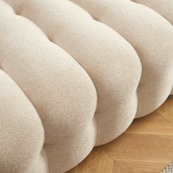 Canapé droit TOBI en tissu beige fixe 3 places