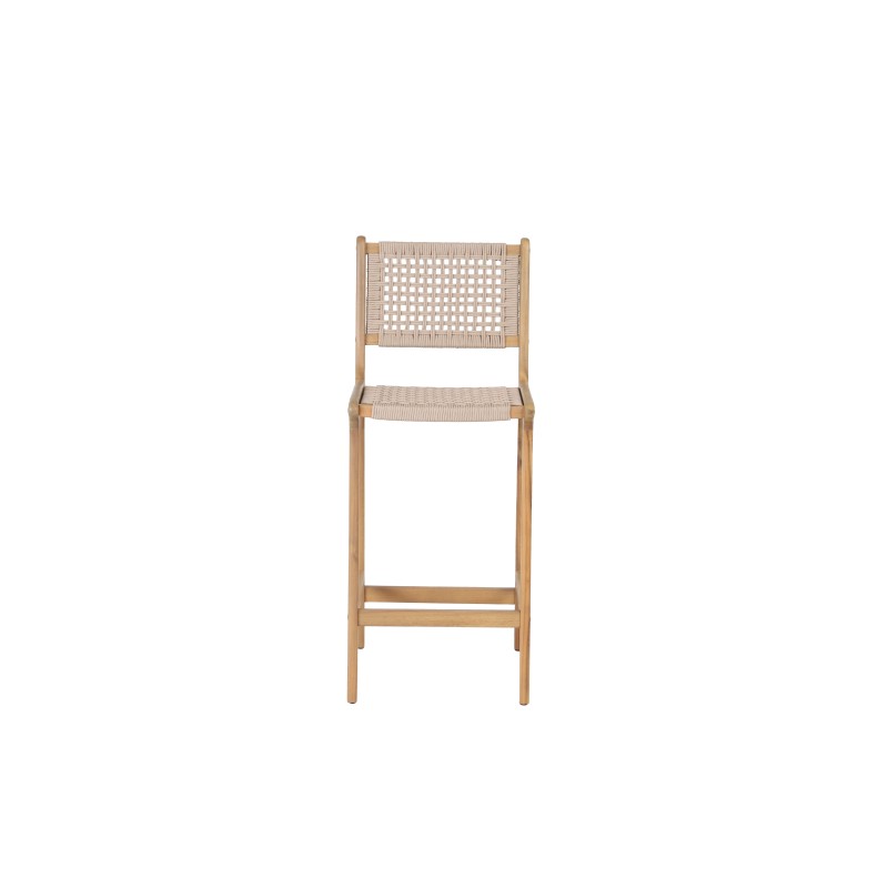 Lot de 2 tabourets de bar KUTA en corde hauteur d'assise 76 cm