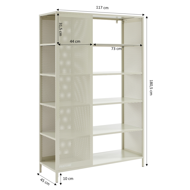 Bibliothèque PANTONE métal beige sable h180cm