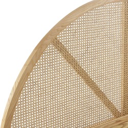 Lit coffre TSUKI velours beige sable cannage 160x200 sommier inclus