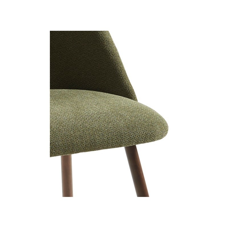 Lot de 2 chaises ELISABETH tissu vert pieds effet chêne