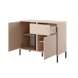 Buffet HULDA beige 2 portes 1 tiroir 104cm