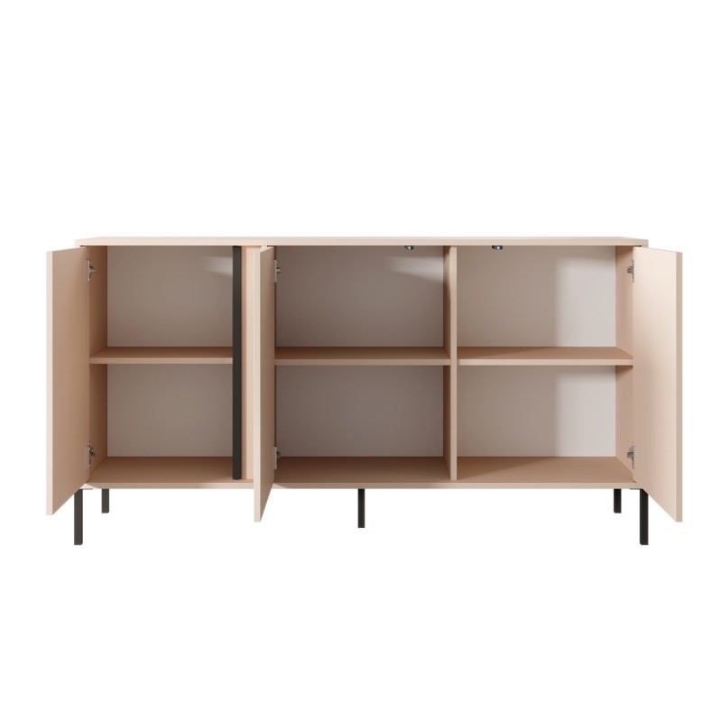 Buffet HULDA beige 3 portes 153cm