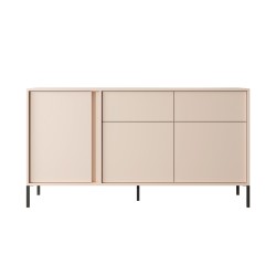 Buffet HULDA beige 3 portes 2 tiroirs 153cm