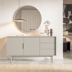 Buffet JONA coloris cachemire 2 portes 3 tiroirs 154cm