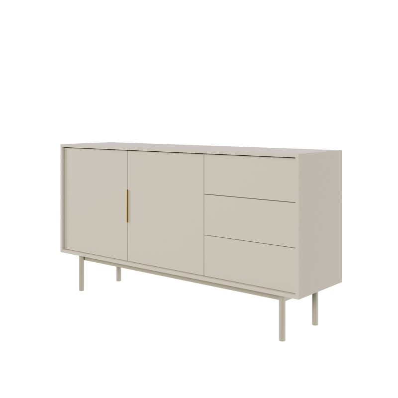 Buffet JONA coloris cachemire 2 portes 3 tiroirs 154cm