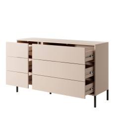 Commode 6 tiroirs HULDA beige 137cm