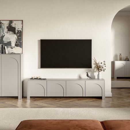 Meuble TV EDDA coloris cachemire 3 portes 150cm