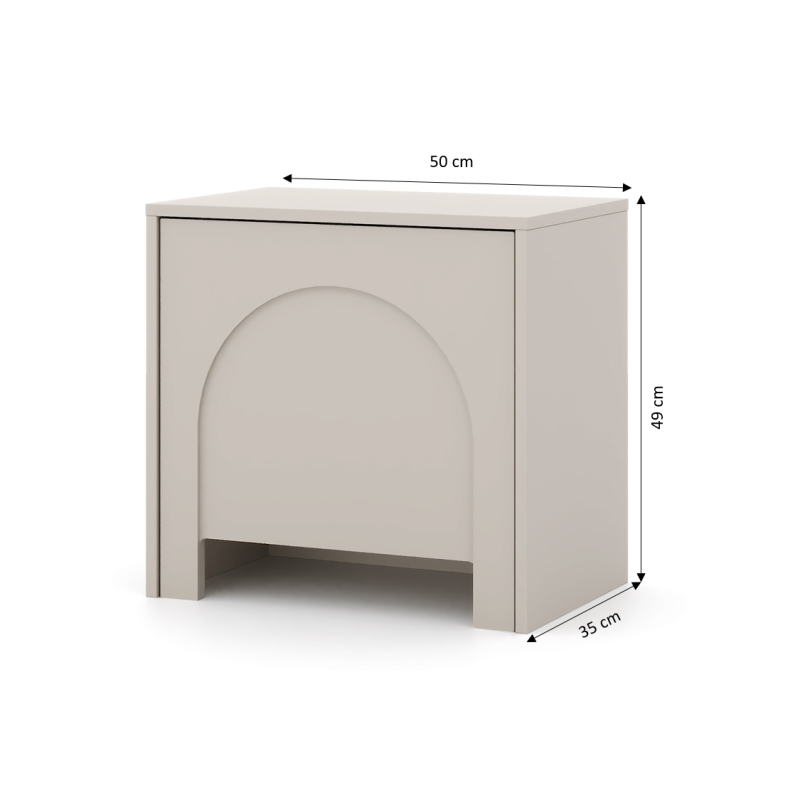Table de chevet EDDA coloris cachemire