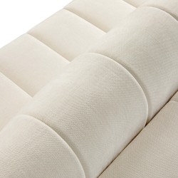 Canapé droit convertible BELEM 3 places tissu chenille écru