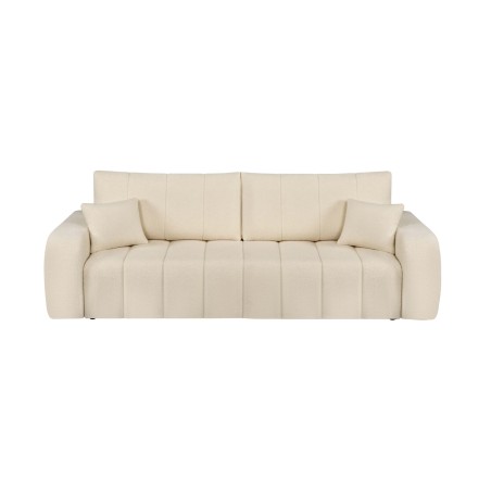 Canapé droit convertible BELEM 3 places tissu bouclette écru
