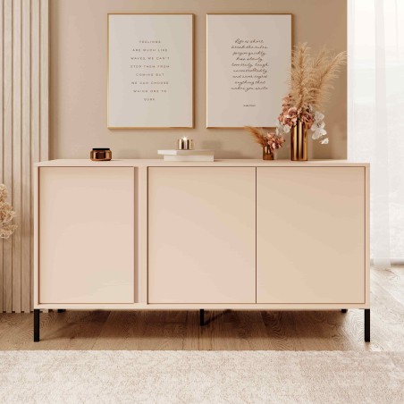 Buffet HULDA beige 3 portes 153cm
