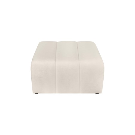 Pouf BELEM fixe en tissu chenille écru