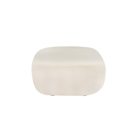 Pouf CARLOTTA tissu chenille écru