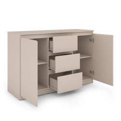 Buffet SNORRI cachemire 2 portes 3 tiroirs 120cm