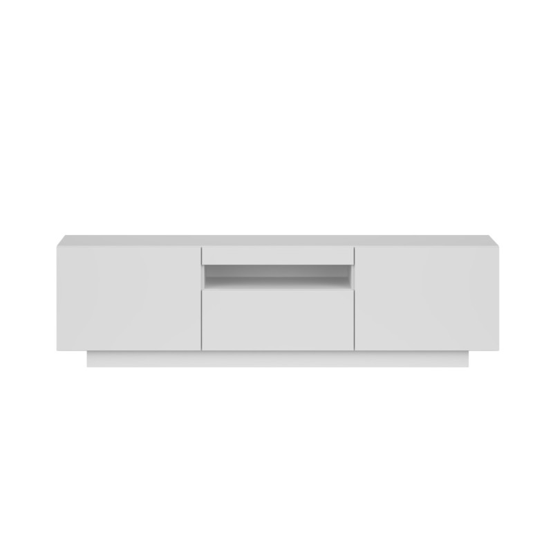 Meuble TV BIRNA blanc mat 3 portes 150cm