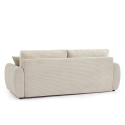 Canapé droit convertible 3 places DANILO velours côtelé beige