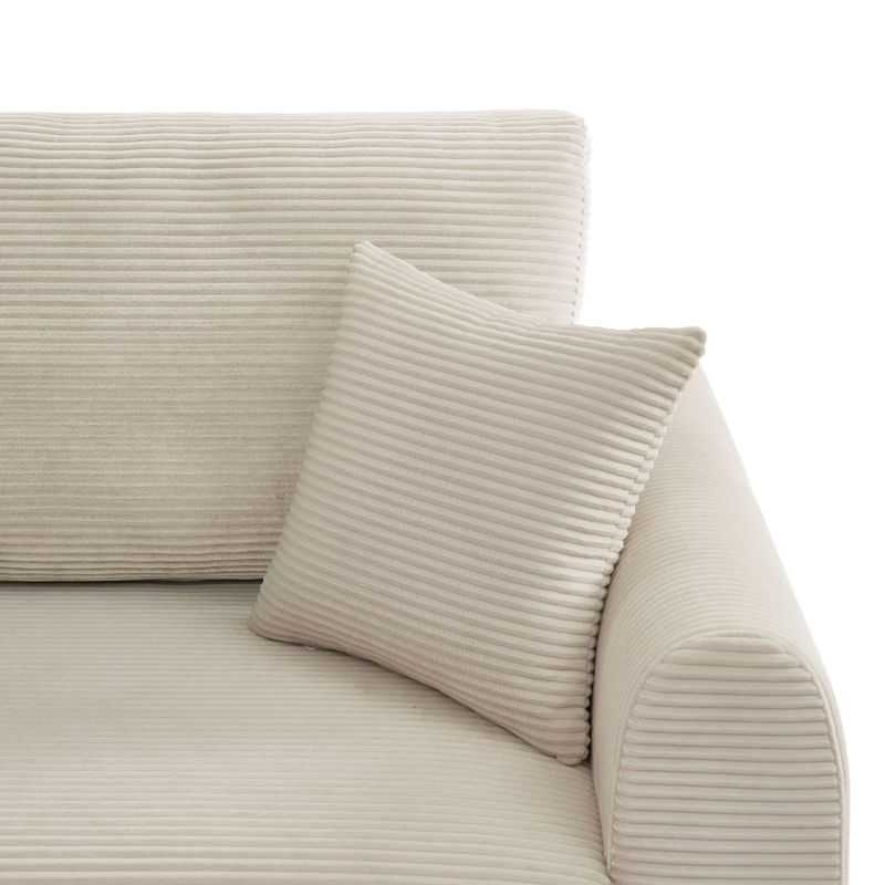 Canapé droit convertible 3 places DANILO velours côtelé beige